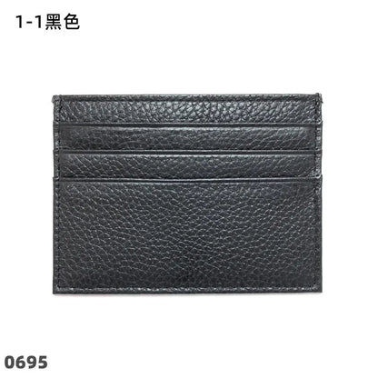 Custom Company Logo Cowhide Card Holder Woman Man Fashion Slim Mini Card Bag Genuine Leather Engrave Name Luxury Casual Purse