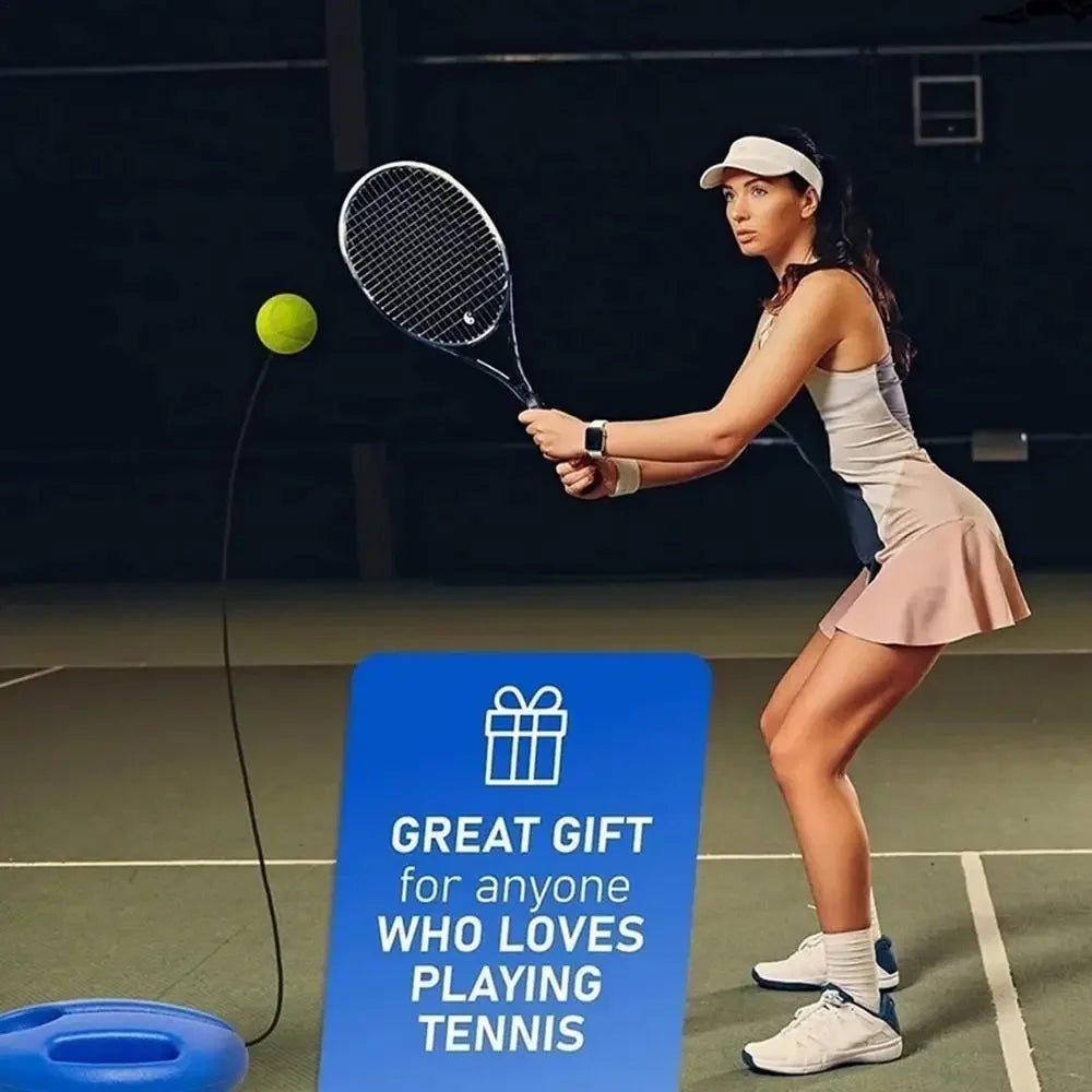 Professional Tennis Training Aids Bases With Elastic Rope Ball Practice Self-Duty Rebound Tennis Trainer Tennis Practice Tool