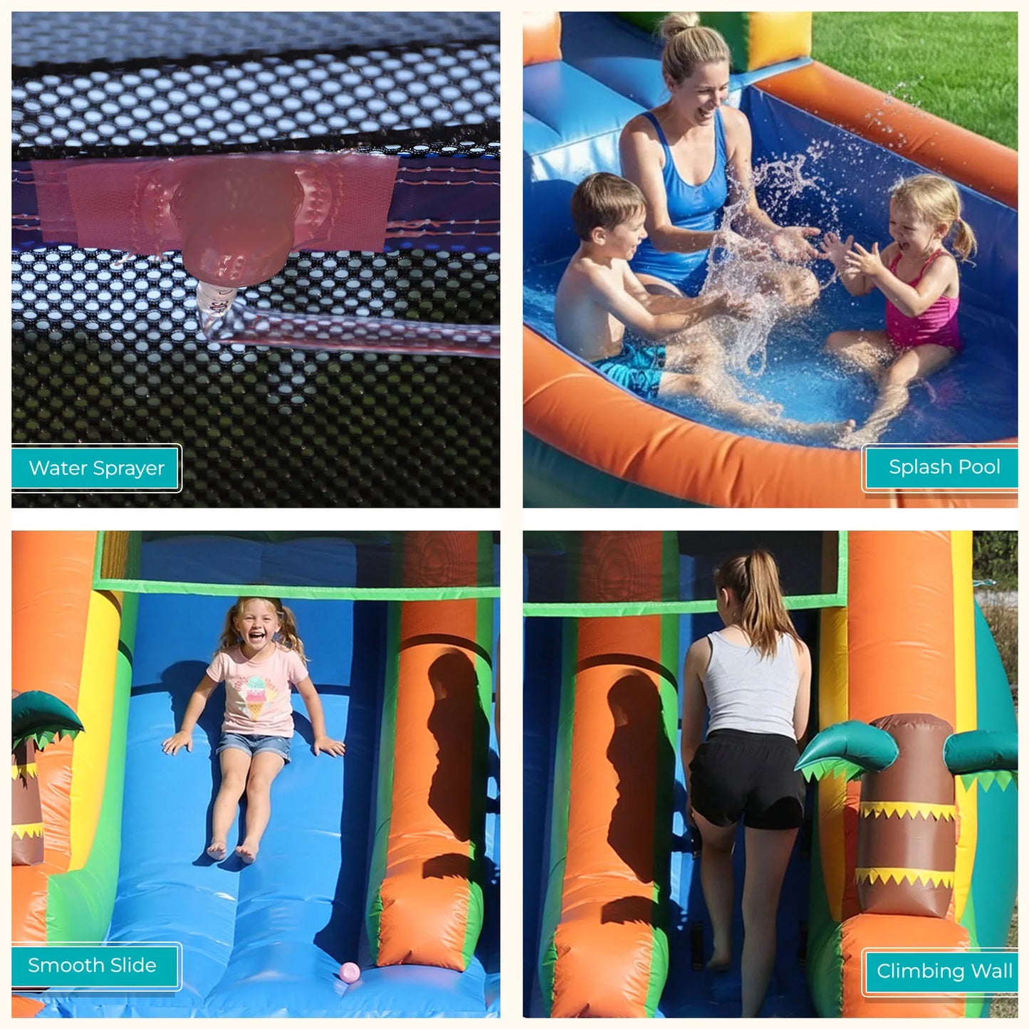 Hot sell 6.4M 100% PVC Commercial Inflatable Bounce House Water Slide With 950W Blower for Kids and Adults Children's Playground