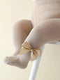 0-36 Month Baby Girls Solid Color Pantyhoses with Threaded Bowknots,Elastic Waist Leggings Tights for Casual Daily Spring Autumn