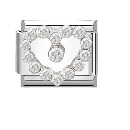 Zircon Pearl Heart Bow Candy Flower Butterfly Italian Charm Links Fit 9mm Stainless Steel Bracelet Personalized DIY Making Gifts