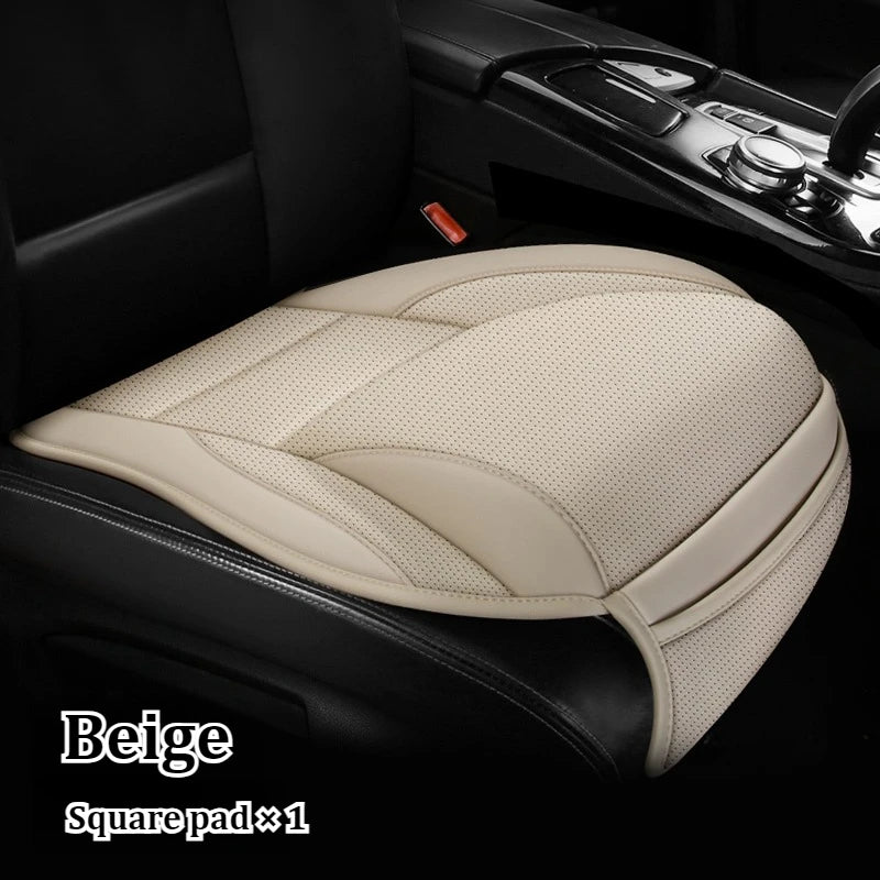 Ergonomic PU Leather Car Seat Cushion with Lumbar & leg Support Ventilated Design Storage Pockets Universal Fit for Most Cars