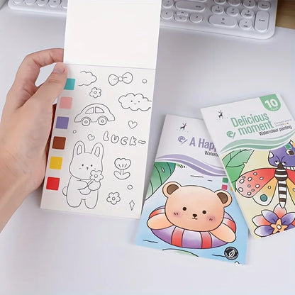 Watercolor Painting Book with 1 Book 1 pen Water Powder Graffiti Drawing Self-contained Paint Picture Coloring Painting Paper