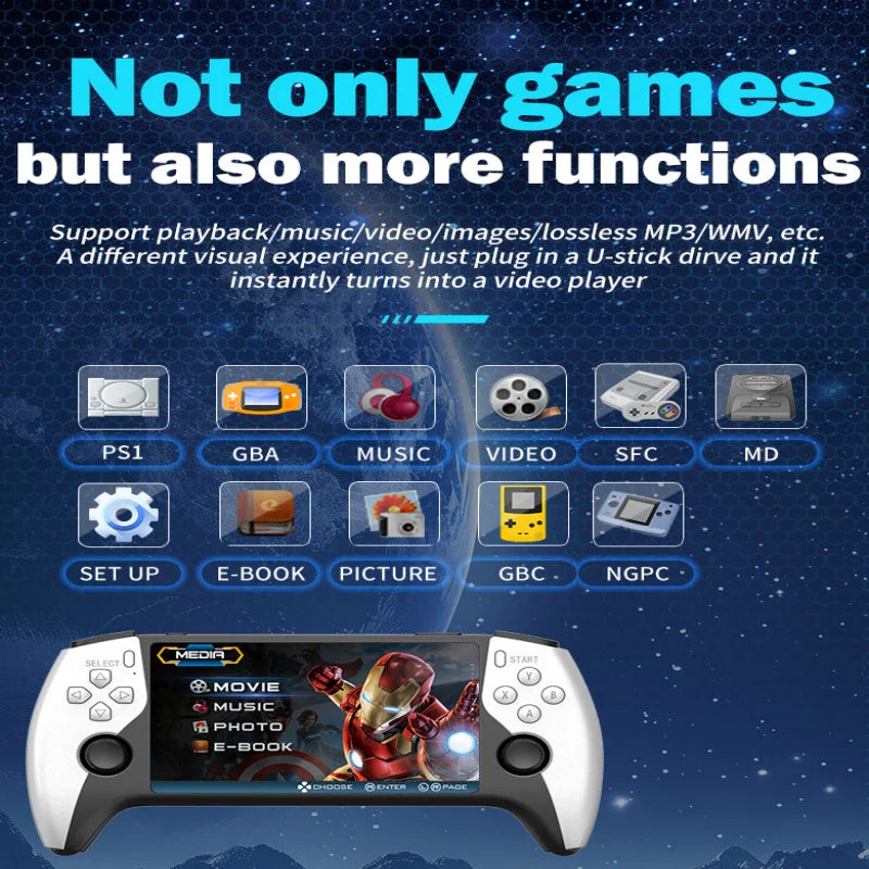 Pocket Game Console 5.0 Large Screen High Definition Retro Style Miniature Dual Joysticks Two-player Fighting Arcade-style