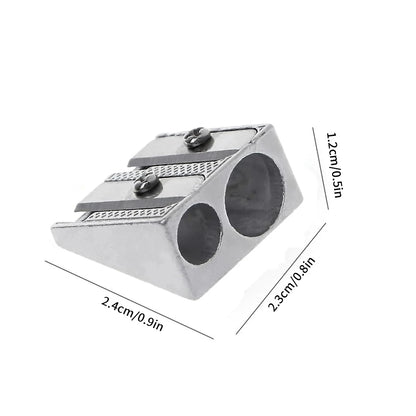 1/10/20Pcs Silver Aluminum Alloy Pencil Sharpener 2-Hole Magnesium Wedge Profile Metal Pen Sharpener for Office School Supplies