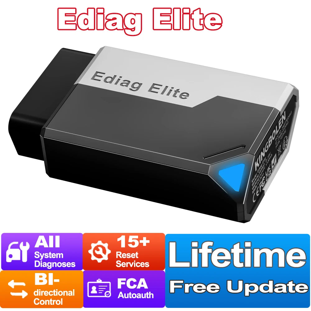KINGBOLEN Ediag Elite All system 10+ Reset OBD2 Scanner FCA CAN FD Bidirectional Diagnostic tool Lifetime free update PK AIOBD