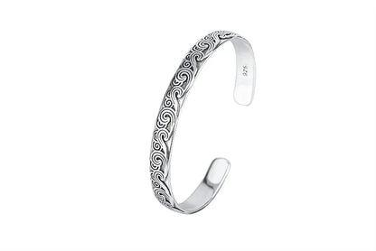 New Arrival Retro Wave Bracelets 925 Sterling Silver Jewelry Fashion Spray Personality Sweet Cloud Opening Bangles TYB116