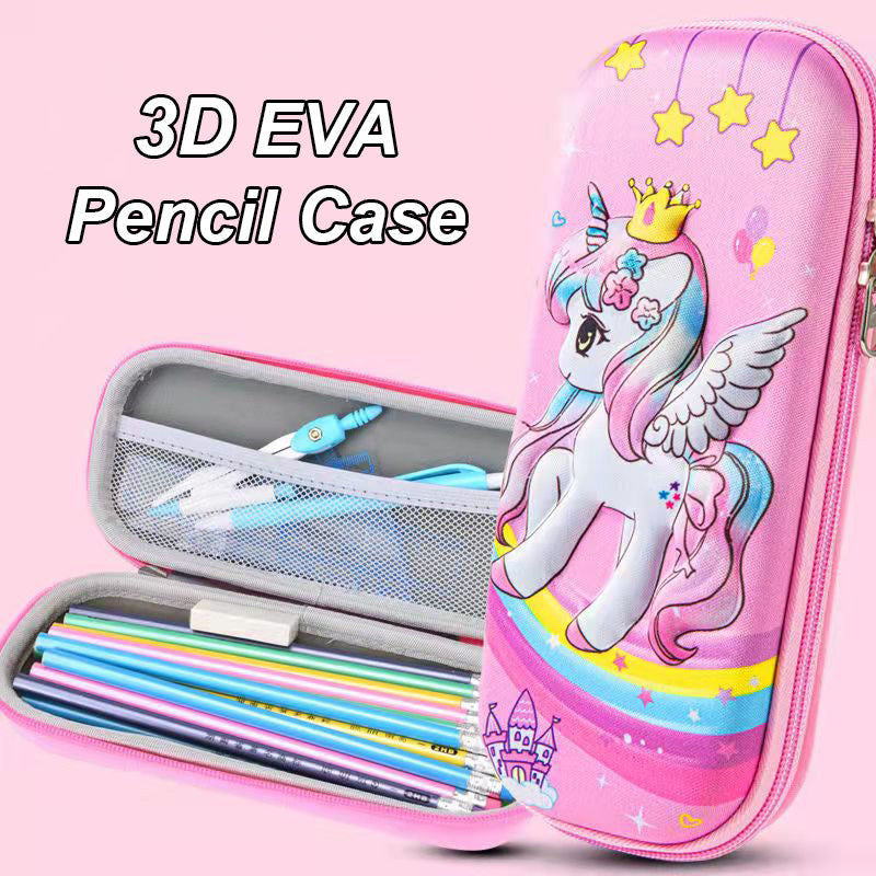 3D Kawaii Pencil Case EVA Large Capacity Waterproof Light Pencil Box for Student School Supply Stationery bag