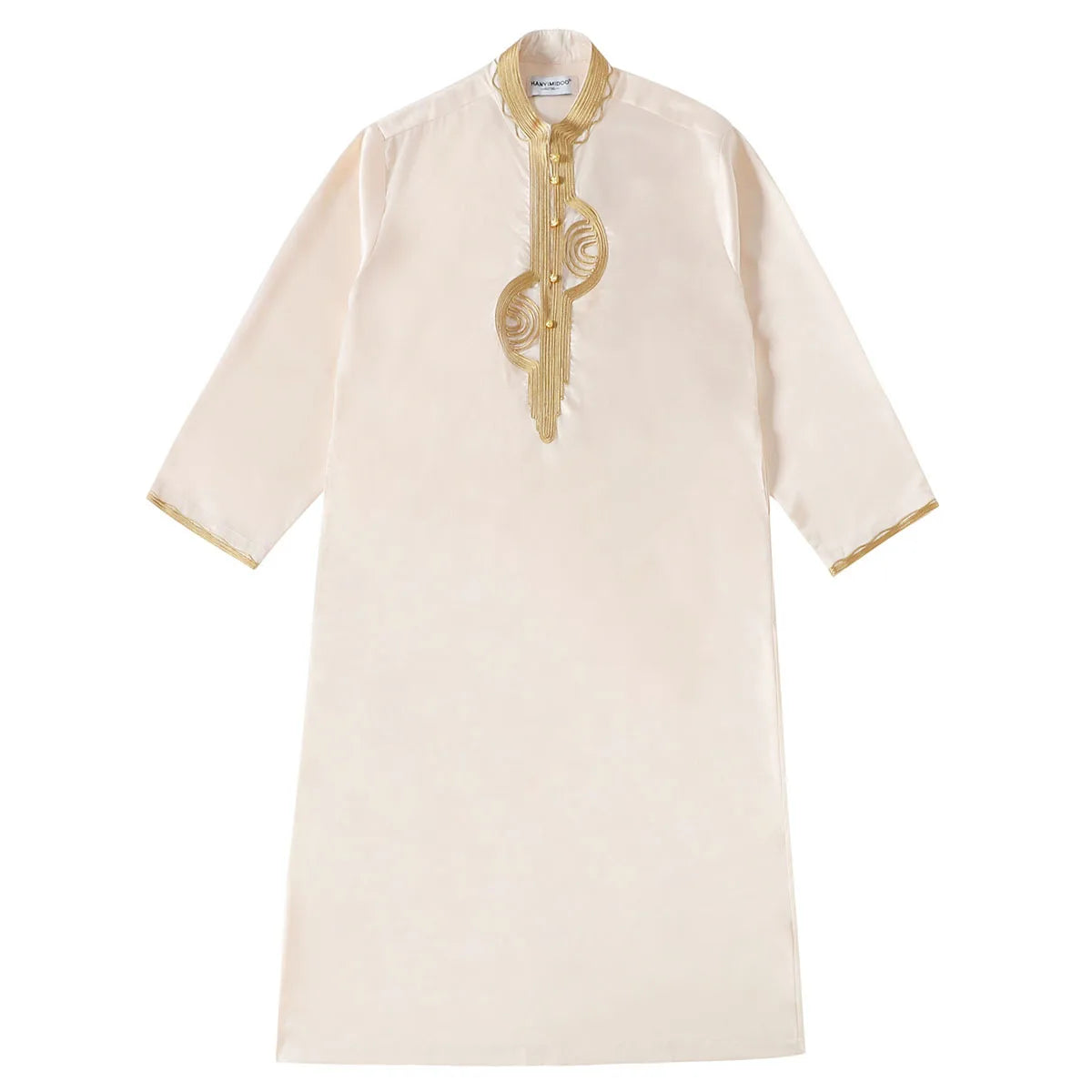 Muslim Men Clothing Kaftan Robes Long Sleeves Stand Collar Eid Thobe Kurta Arab Turkish Dress Dubai Islam Habit Ethnic Leisure