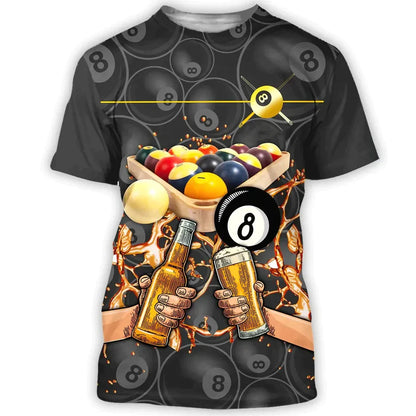 Love Billiards Snooker Fitness T Shirt 3D Print Gym Clothing Men Shirts Fashion Streetwear T-shirt Funny Unisex Short Sleeve Top