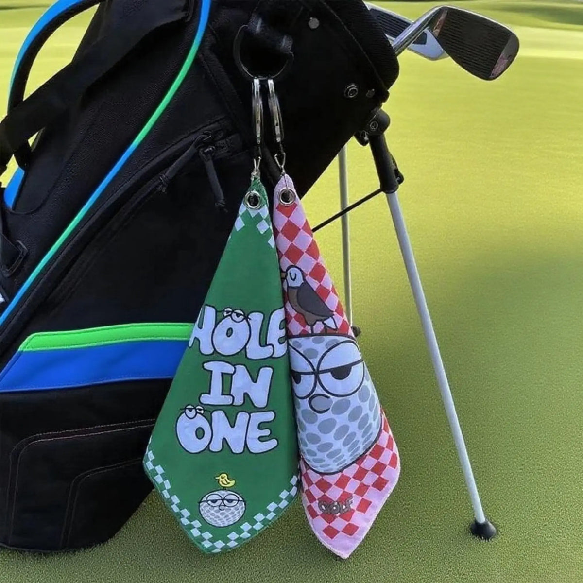 New Style Premium Golf Towel Double Sided Print Golf Accessories Super Absorbent Quick Dry for Quick Cleaning Perfect for Golf