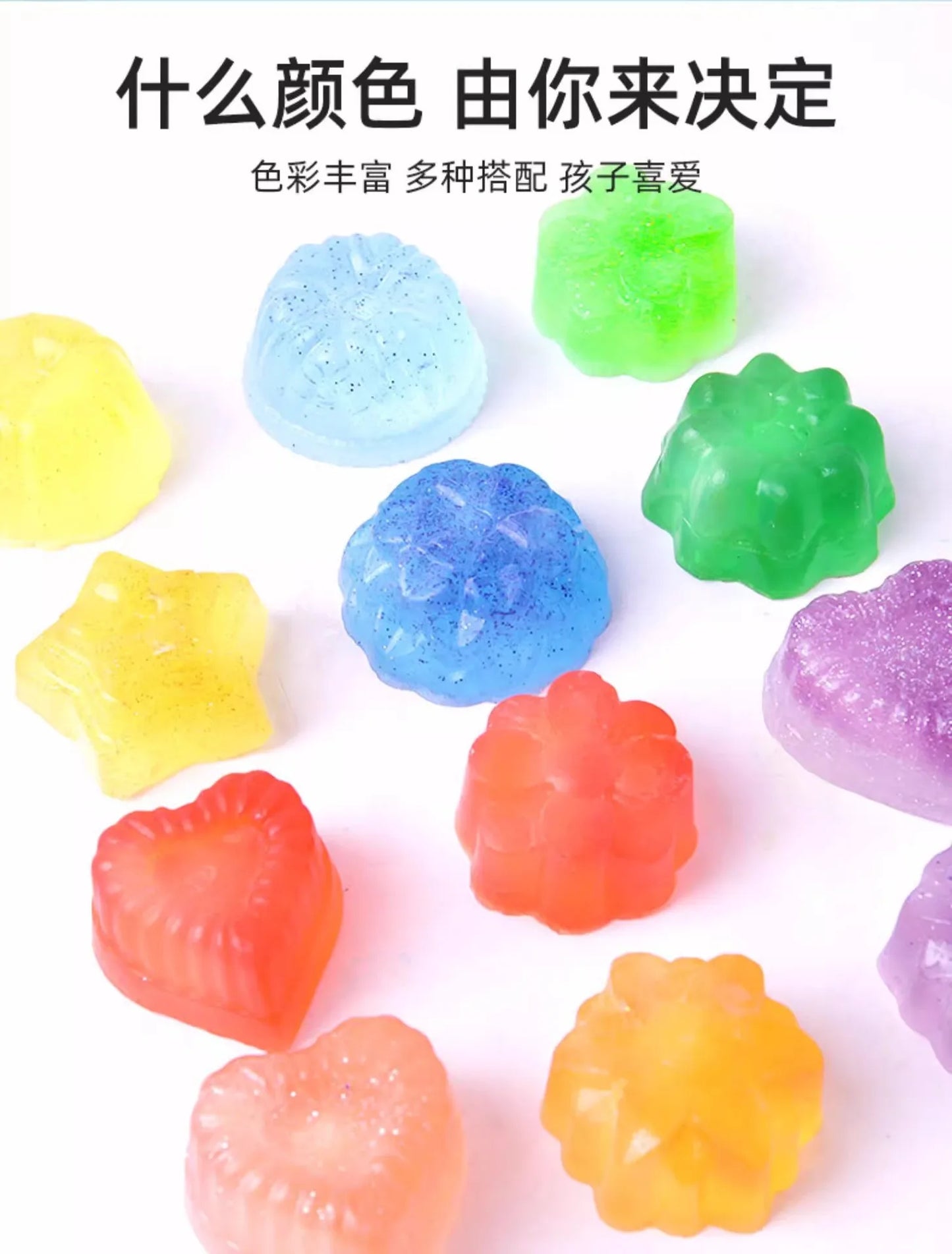 Kids DIY Soap Making Kit Gem Crystal Shapes Handcraft Art Set Creative Molding Craft Toy Birthday Gift for Girls Boys Hobby Play