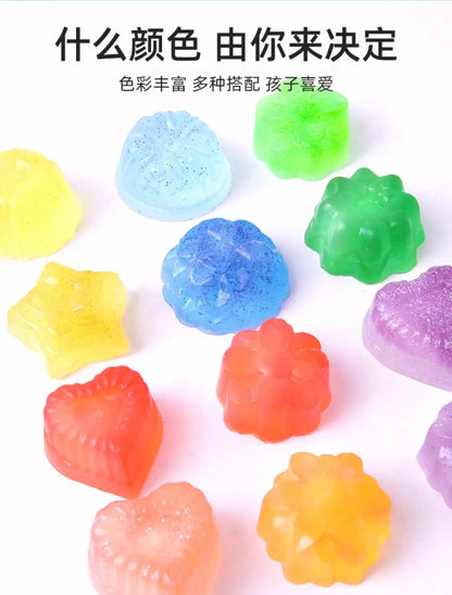 Kids DIY Soap Making Kit Gem Crystal Shapes Handcraft Art Set Creative Molding Craft Toy Birthday Gift for Girls Boys Hobby Play