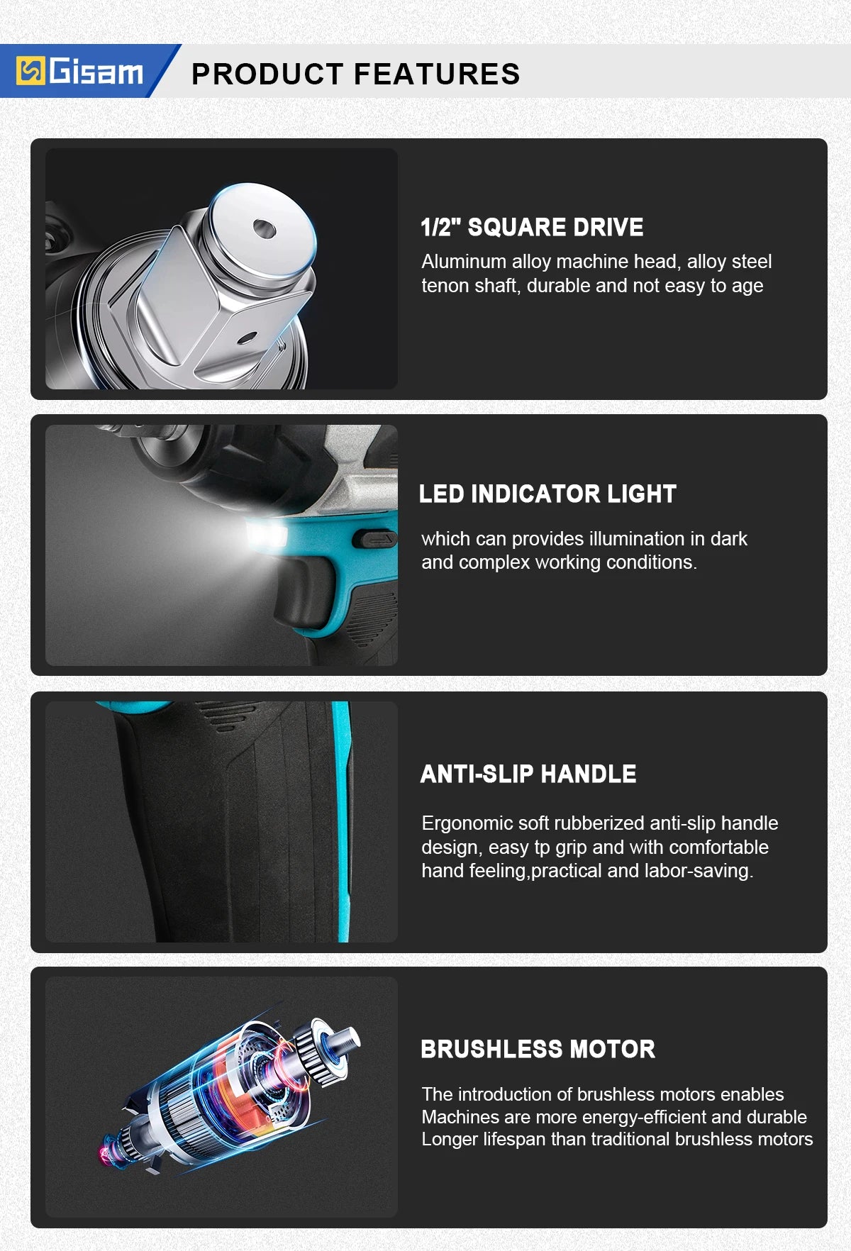 1800N.M Torque Brushless Electric Impact Wrench 1/2 inch Lithium-Ion Battery Cordless Wrench Tools For Makita 18V Battery Pin
