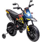 12V children's motorbike with training wheels, LED light, music, USB, electric motorcycle, yellow, toy motorbike, electric pushchair, riding motorbike