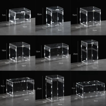 New Acrylic Reptile Habitat Anti-Escape Clear Spider Feeding Case Multiple Size Arboreal Small Pet Cage for Chameleon Clear