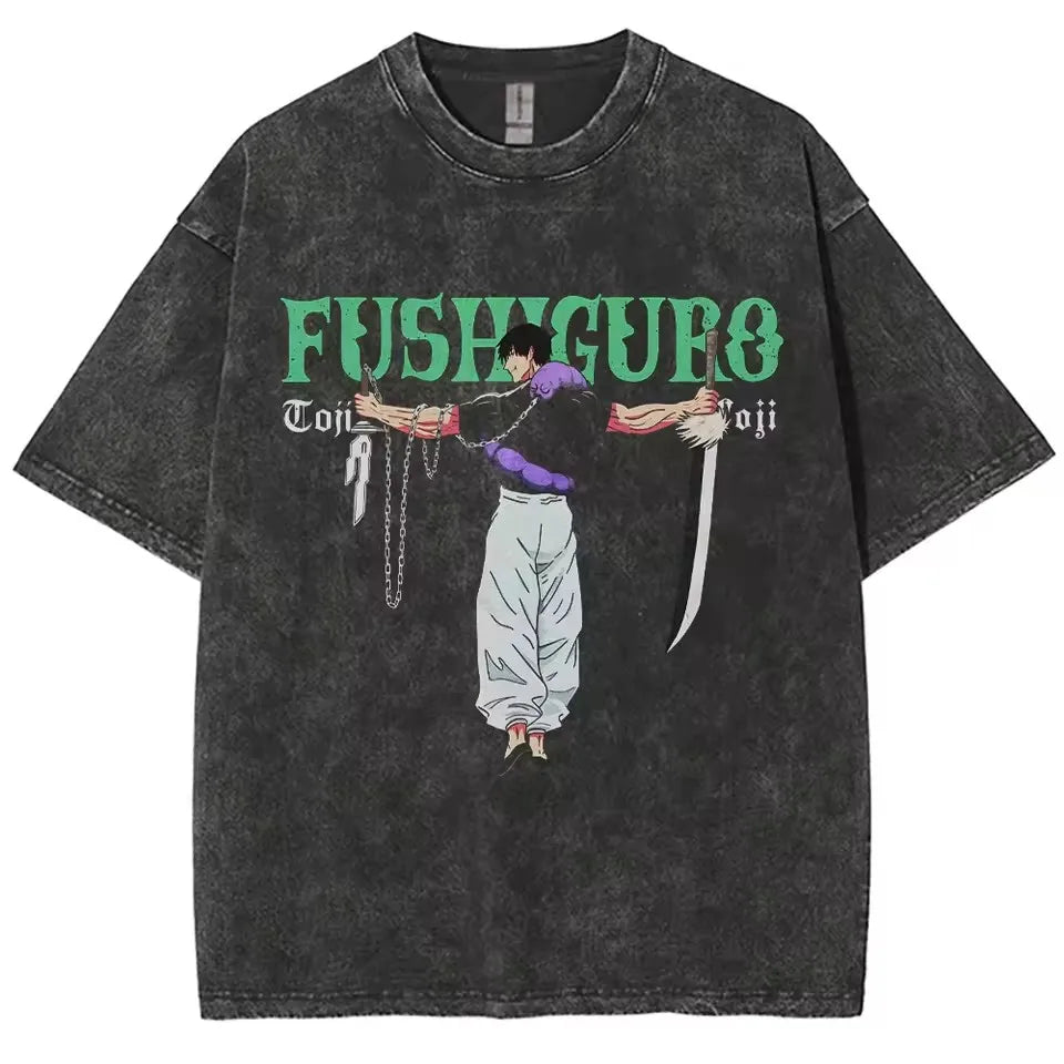 Anime Jujutsu Kaisen Gojo Satoru T Shirts Washed Men Women Cotton Harajuku T-Shirts High Quality Retro for Men Women Tops Tees