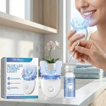 Teeth Whitening Kit Portable Teeth Cleansing Device Mild Tooth Filling Home Convenient Blue LED Curing Light Dental Repair Kit