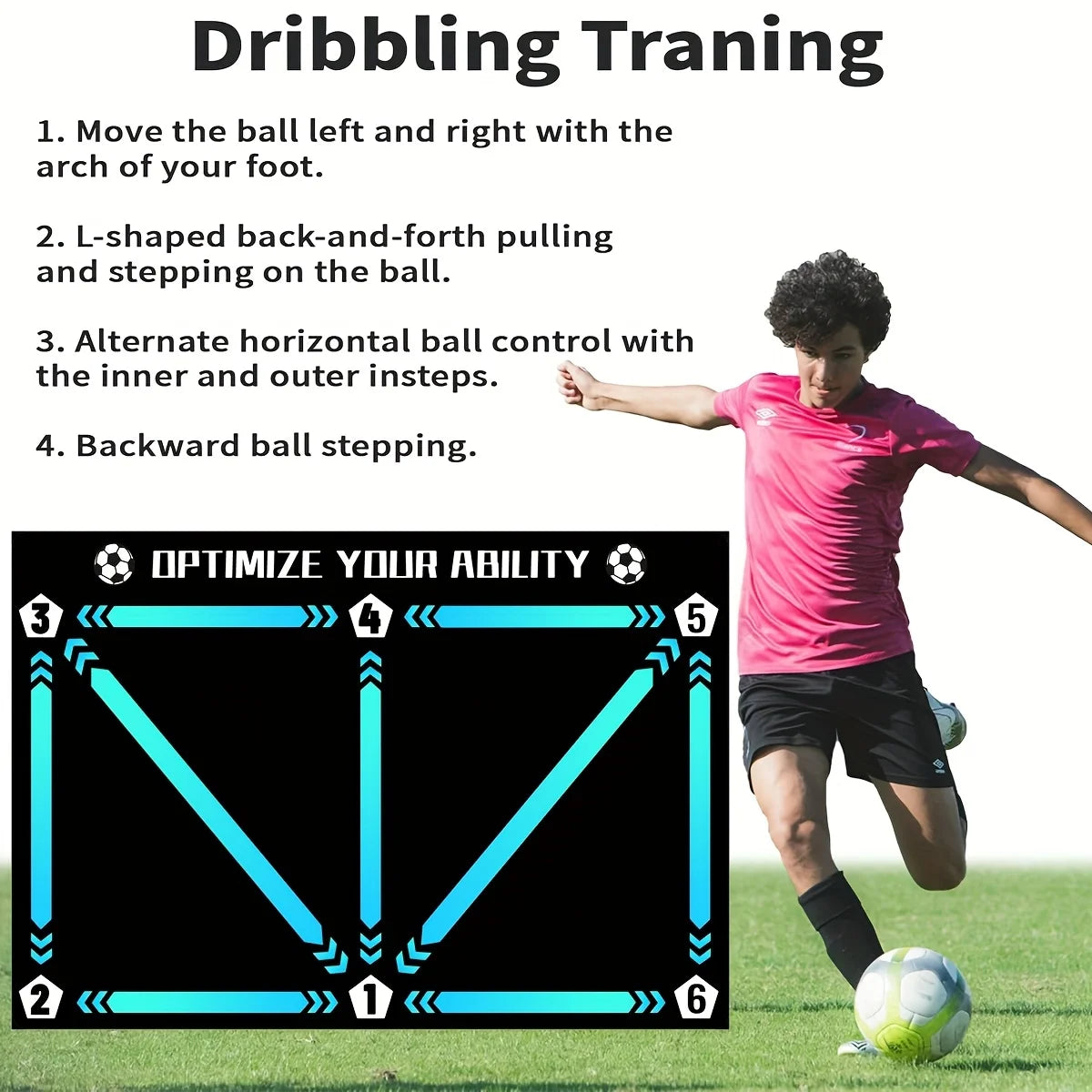 New football control training mat | Stable, quiet rubber bottom | Digital guidance design | Enhances ball feel, daily training