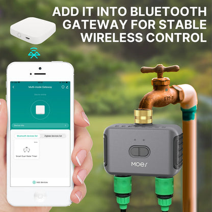 MOES Bluetooth Value Smart Garden Sprinkler Water Timer by 2 Way Rain Delay Filter Programmable Automatic Irrigation Controller