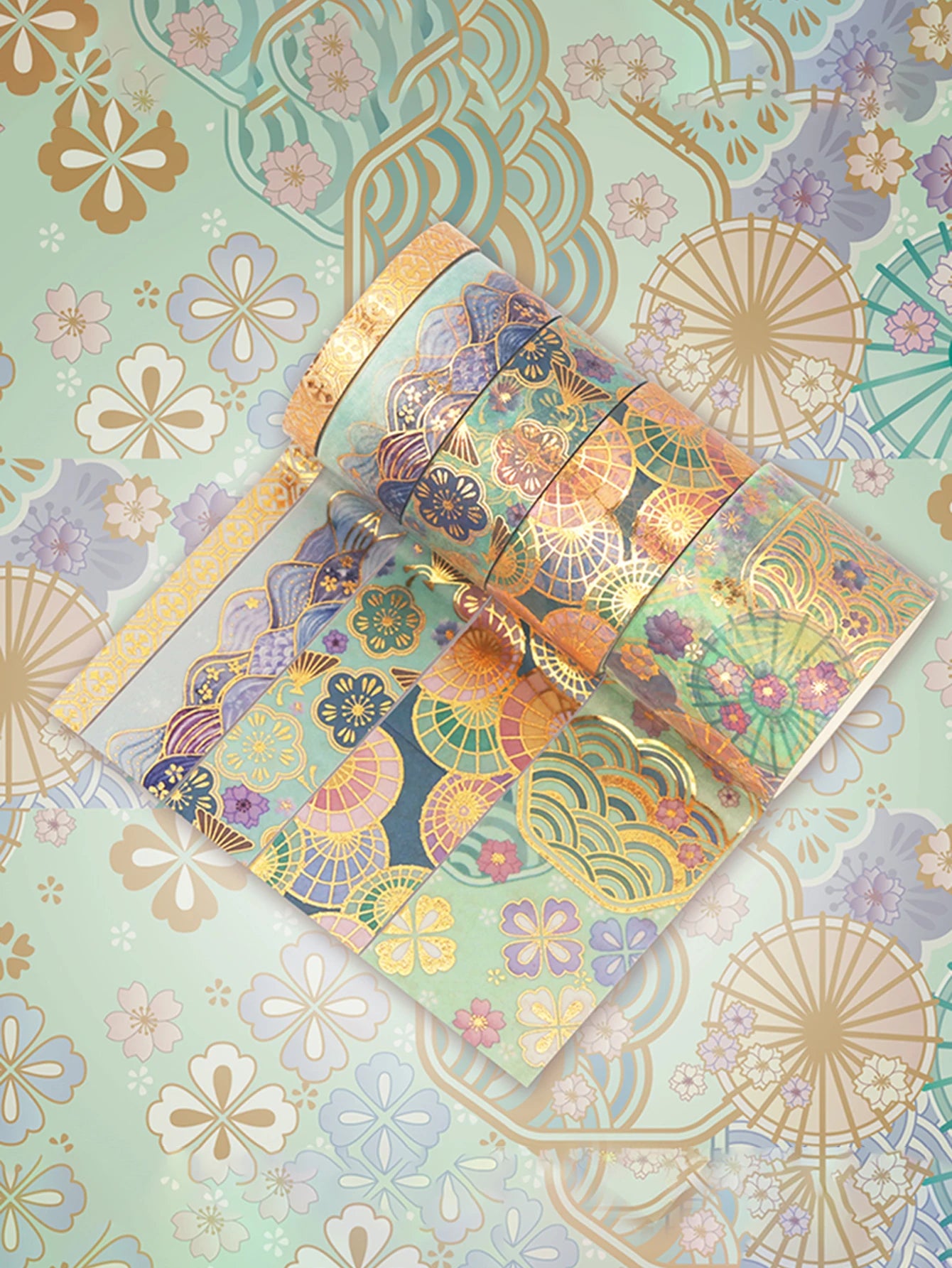 15 Rolls of Floral Foil Stamping and Washi Tape Set – Decorative Masking Tape for DIY Gifts, Scrapbooking, Photo Frames