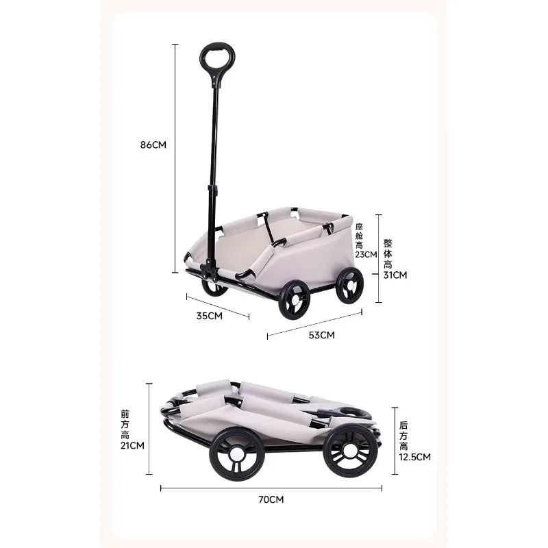 Lightweight Folding Pet Stroller for Small Dogs Cats Teddy Travel Walking Shopping Cat Dog Carrier Stroller