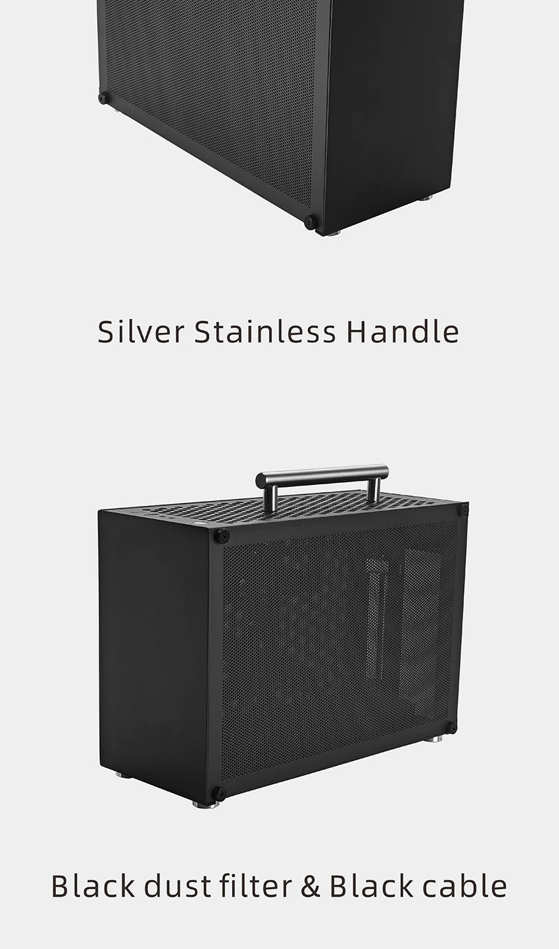 METALFISH T60 Mini ITX Black Case 9L Gaming Computer Chassis Compact transparent PC Support SFX PSU/300mm GPU
