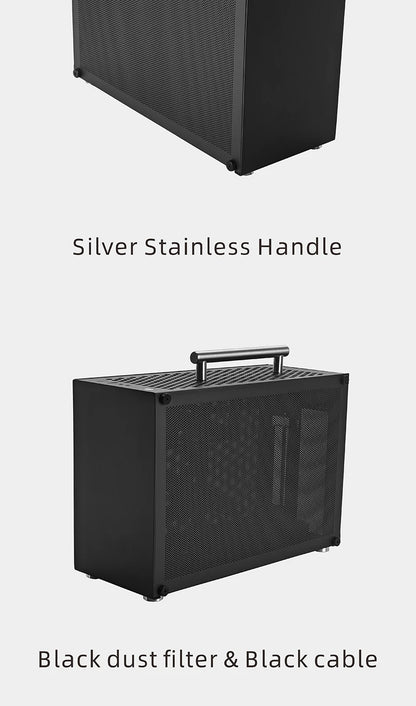 METALFISH T60 Mini ITX Black Case 9L Gaming Computer Chassis Compact transparent PC Support SFX PSU/300mm GPU