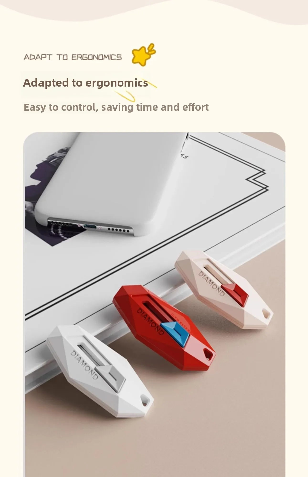 Diamond box cutter does not hurt hands utility knife serrated new delivery knife Cutting supplies open delivery artifact cutting