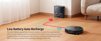 Laresar L20 Robot Vacuum Cleaner 5000Pa Smart LDS Navigation Self-emptying Station APP Control Home Floor Mopping Carpet Clean
