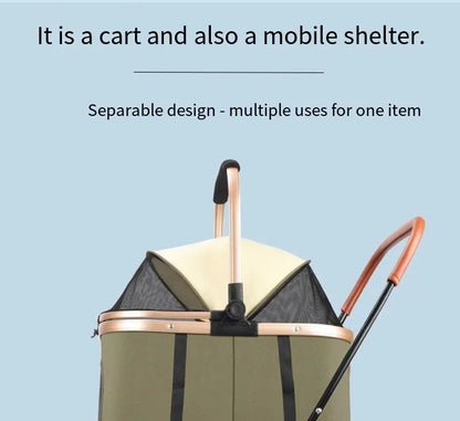 2026 New Multi Layer Pet Cart for Cats Dogs, Large Space Detachable Pet Carriers and Travel Gear