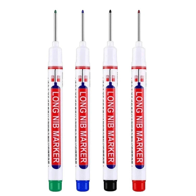4Pcs/Set 20mm Deep Hole Long Nib Head Markers For Metal Perforating Pen Waterproof Bathroom Woodworking Decoration Multi-Purpose
