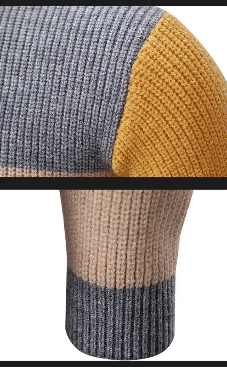 New Autumn and Winter Casual Warm Neck Sweater Knit Pullover Tops  Man Clothes