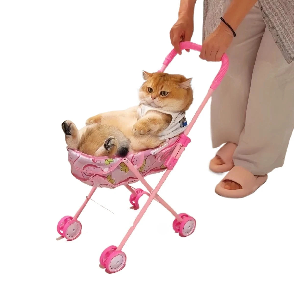 Foldable Portable Pet Stroller Sunshade Lightweight Travel Trolley for Dog Cat Outdoor Walking
