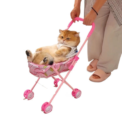 Foldable Portable Pet Stroller Sunshade Lightweight Travel Trolley for Dog Cat Outdoor Walking