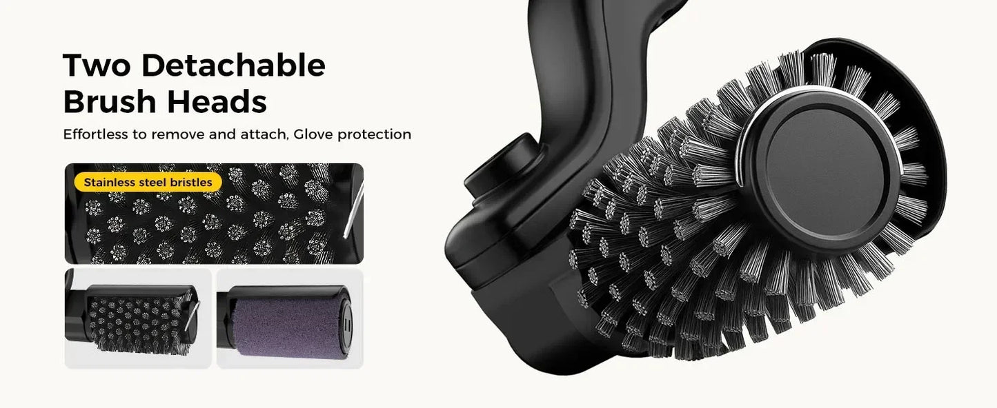 Cordless Rechargeable Electric BBQ Grill Brush Heavy Duty Outdoor Cleaning Tool Rotary Adjustable for Oil Stains