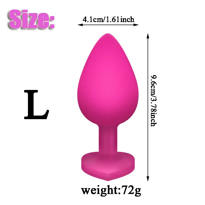 3Pcs Set Butt Anal Plug With Crystal Sex Toys for Women Men Soft Silicone Erotic Massager Stimulator Dildo Adult Product Plug