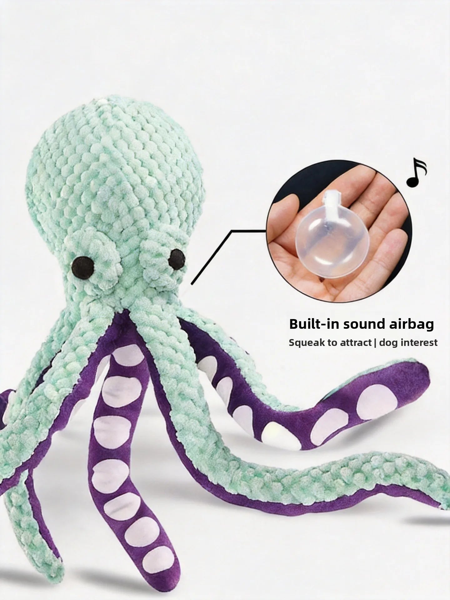 Squeaky Plush Octopus Chew Toy Durable Boredom Relief Teething Kicker for Pets