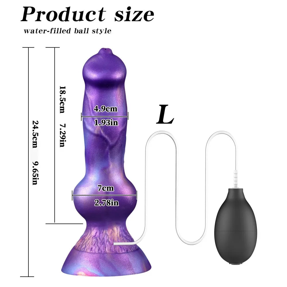 Realistic Dog Dildo With Squirting Enema Soft Silicone Suction Cup Water Syringe For Anal Play Vaginal Cleaning Adult Sex Toys