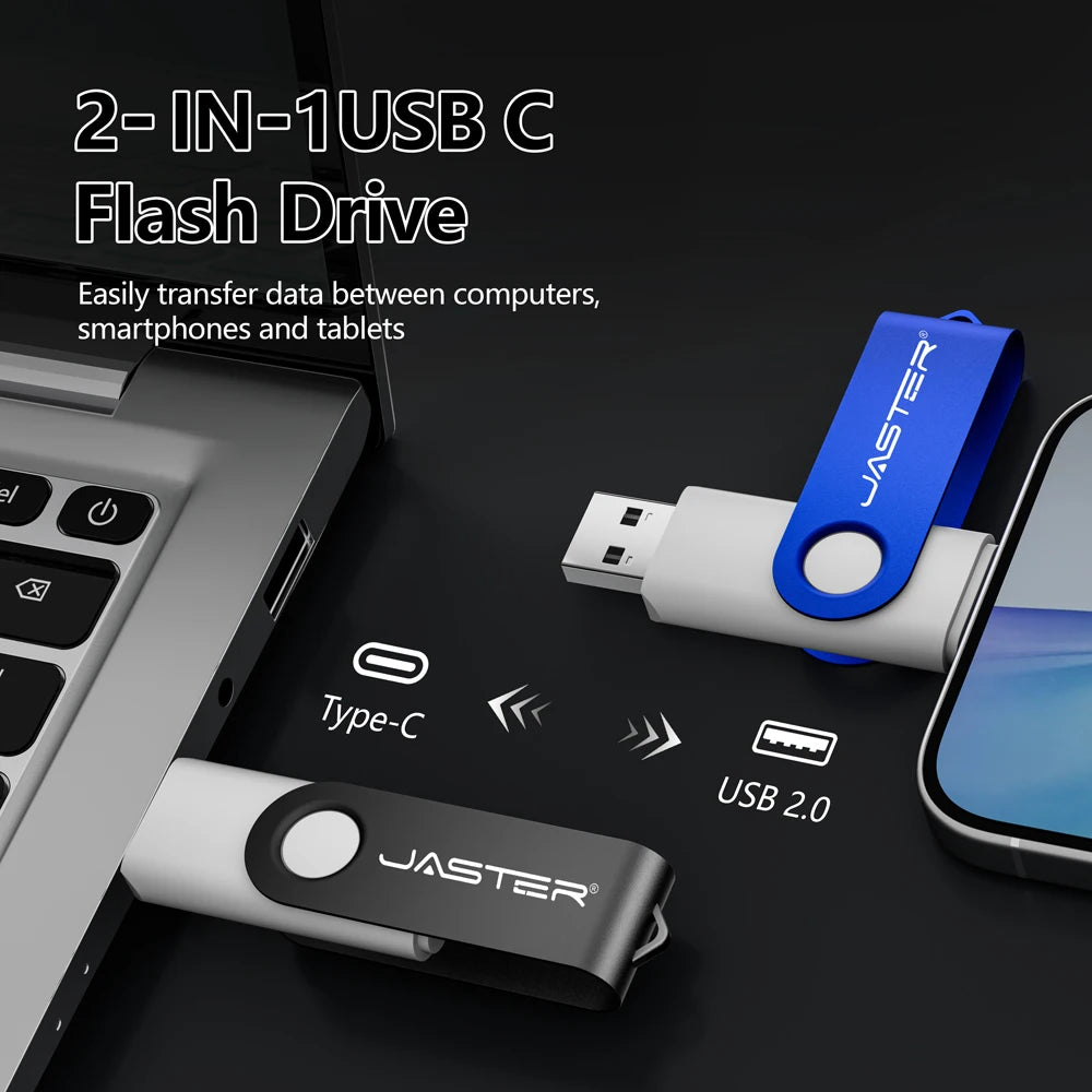 Free Custom Logo TYPE-C USB Flash Drive 128GB USB-C Pen Drive 64GB White Purple Memory Stick 32GB 16GB Pendrive Storage Device