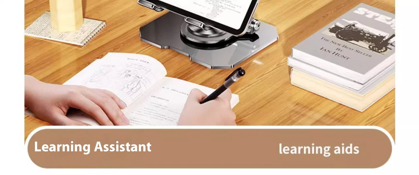 360° Rotating Metal Tablet Stand Foldable Adjustable Desktop Holder Carbon Steel Base Heat Dissipation For Tablet Phone