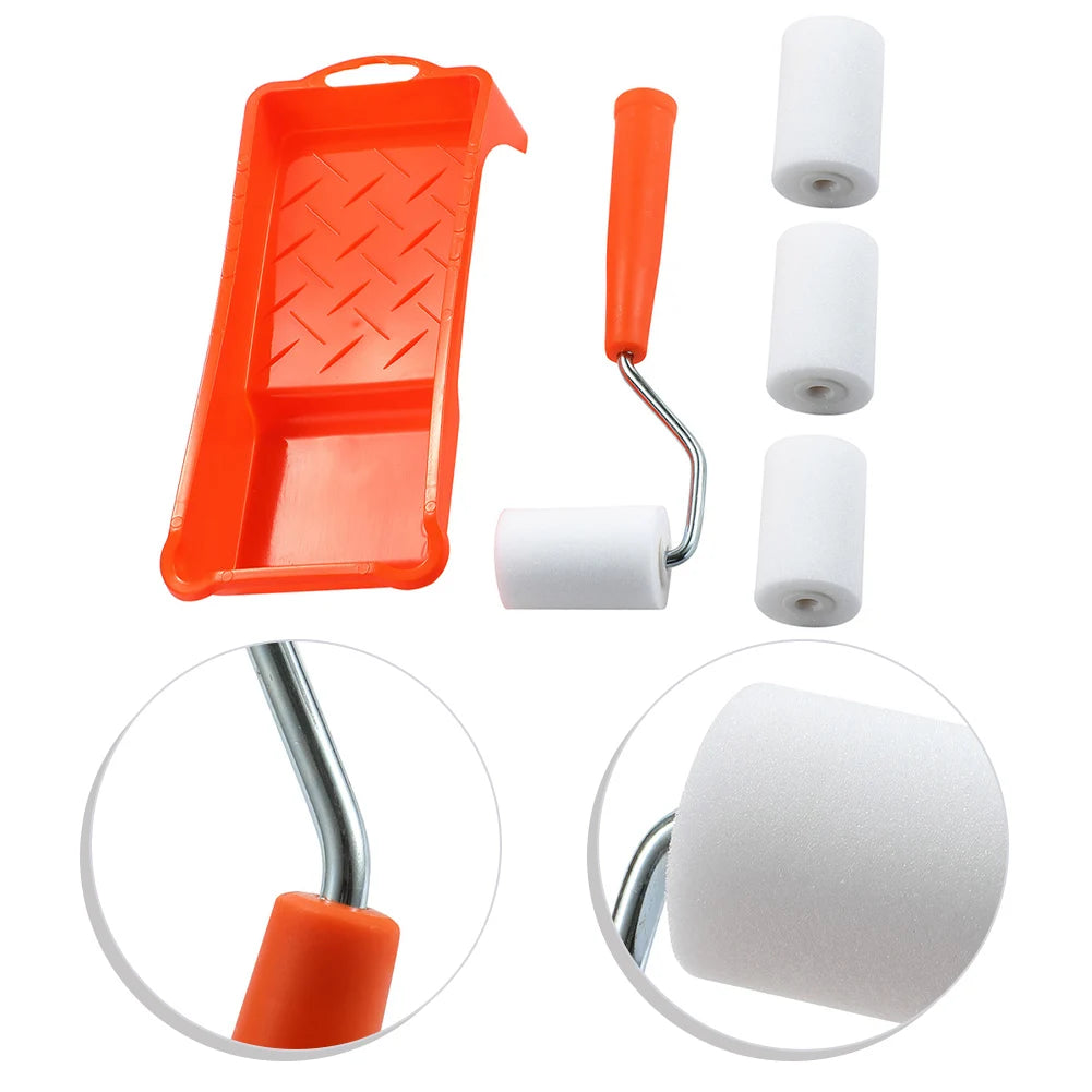 2 Inch Small Paint Roller Kit High-Density Foam Paint Roller Paint Tray Liner For Wall Painting Tools