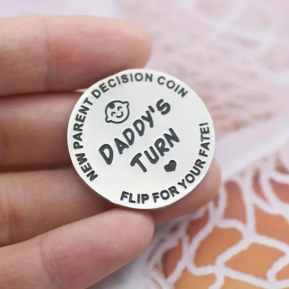 1pcs Funny Baby Gift New Parents Decision Coin Double Sided Pregnancy Gifts New Dad Mom Gifts for First Time to be Daddy Mummy