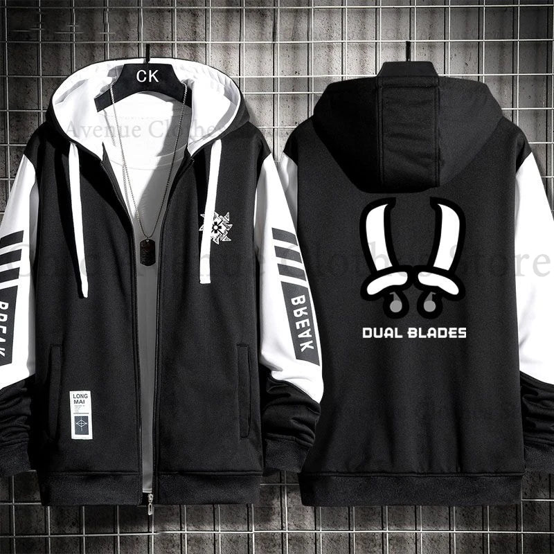 Monster Hunter Print Hoodie for Men Women Hooded Zip-up Autumn Coat Long Sleeve Man Hoodie Hooded Shirt Casual Sweatshirts