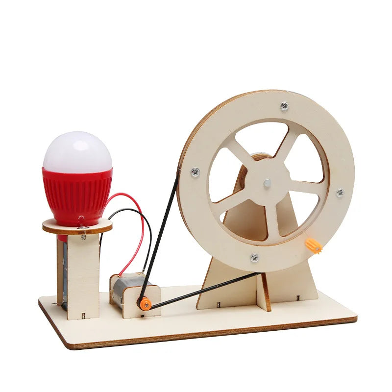 Mini DIY Hand Crank Generator Light Bulb STEM Science Experiment Kit & Education Model for Children Gift Toy Learning Project