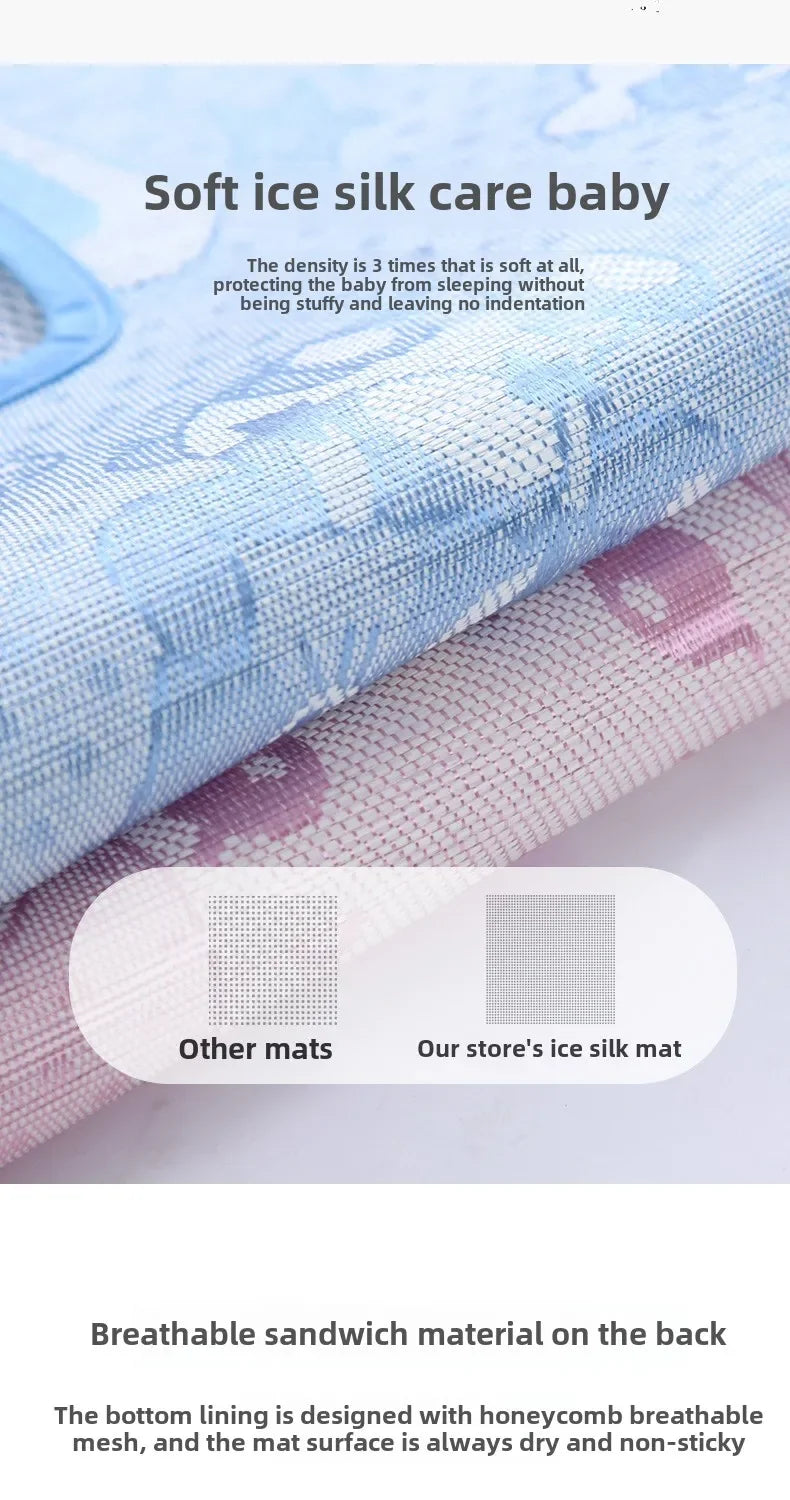 Car Seat Cooling Baby Stroller Mat Ice Fabric Washable Baby Safety Seat Mat Universal Baby Stroller Sleeping Cushion Seat Pads