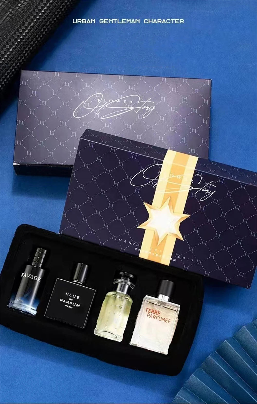 Luxury Brand Perfume Men Cologne 100ml Parfums Homme Gift Box 4Pcs Set Perfumes Masculinos Natural Floral Fruity Scent Spray