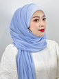 Muslim Hijab Arab Turkish Hijab with Zipper Chiffon Scarf Women's Fashion Plain Hijab Wrap Solid Color Shawl Headscaf 71x180cm