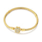 Original Bracelet 925 Sterling Silver Charm Bracelet 17-20CM Golden Heart Love Key Clover Bracelet Bangle Women Jewelry Gift