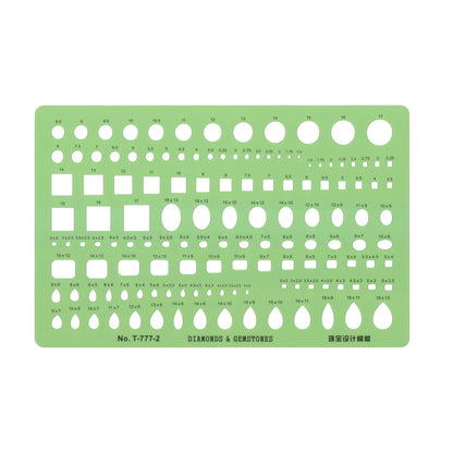 Jewelry Design Template Diamond Gemstone Drafting Ruler Kit Formwork Rulers Professional Designer Tools Supplies T-777-1 T-777-2